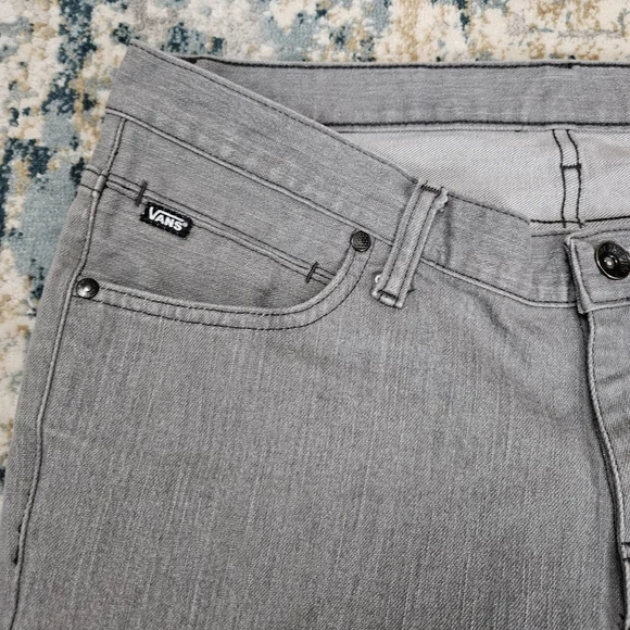 Vans Mens Skinny Jeans 32 x 32 Gray Stretch Denim Off The Wall Skate Style - Picture 3 of 10